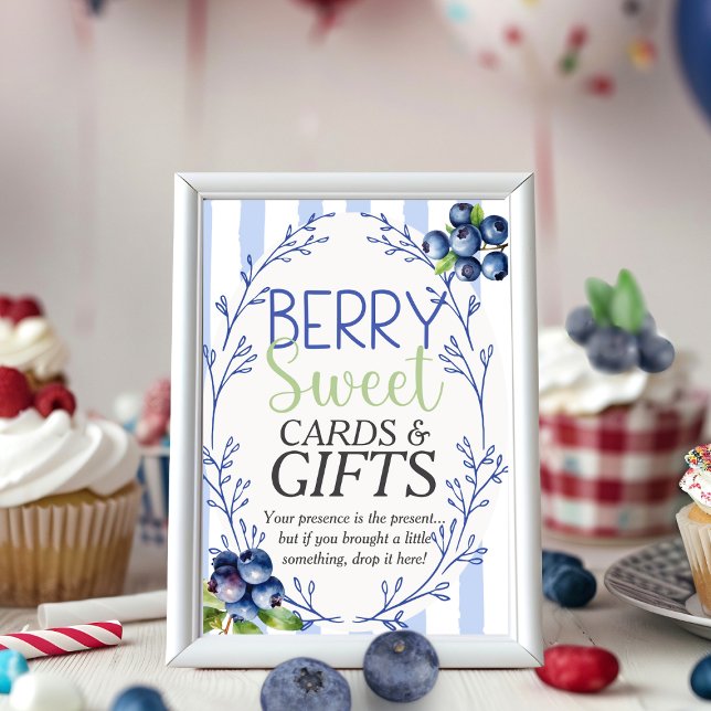 TARJETAS dulces de Berry y Rótulo de GIFTS Blueber (Berry Sweet CARDS & GIFTS Blueberry Sign)