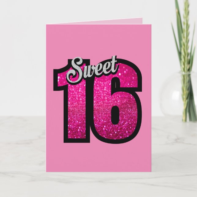 TARJETAS DULCES DE CUMPLEAÑOS DE 16 PINK (Anverso)