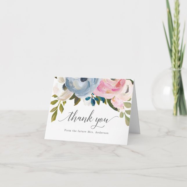 Tarjetas Dusty Floral Gracias (Anverso)