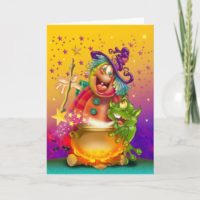 Tarjetas e invitación divertidas de Halloween (Anverso)