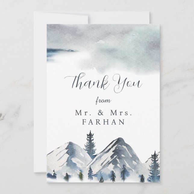 Tarjetas editables de agradecimiento de boda (Anverso)