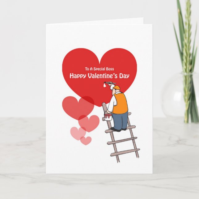 Tarjetas el día de San Valentín Boss, corazones ro (Anverso)