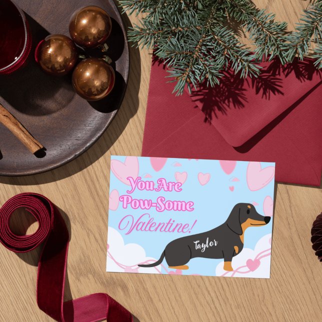Tarjetas El día de San Valentín Dachshund impresas (Printable Dachshund Valentine's Day Cards - Custom Text)