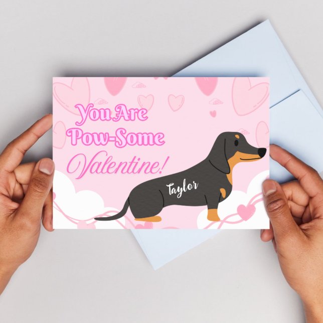 Tarjetas El día de San Valentín Dachshund impresas (Printable Dachshund Valentine's Day Cards - Custom Text)