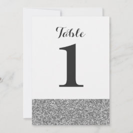 Tarjetas elegantes con brillo para números de mesa