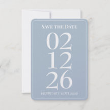 Tarjetas Elegantes de Ahorro de Fecha de Boda Azul