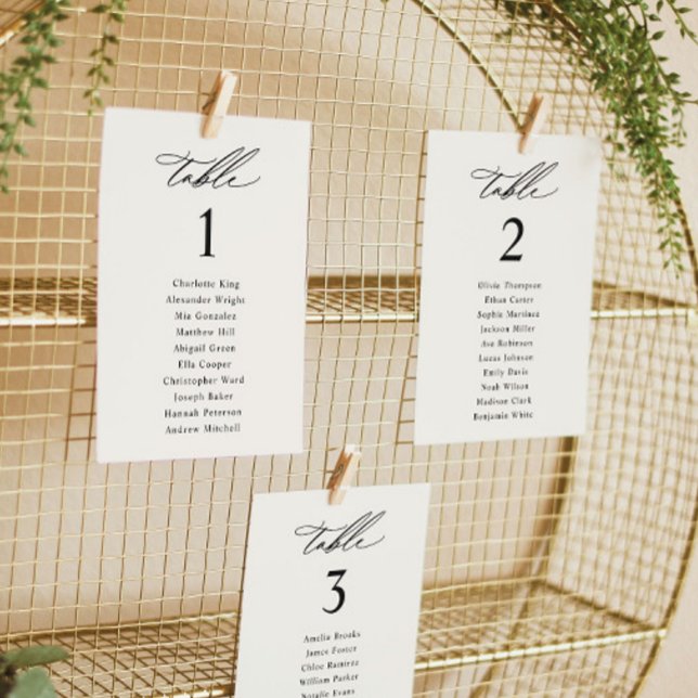 Tarjetas elegantes de la tabla de asientos de los  (Subido por el creador)