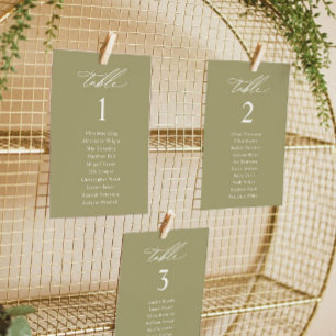 Tarjetas elegantes de la tabla verde de asientos d