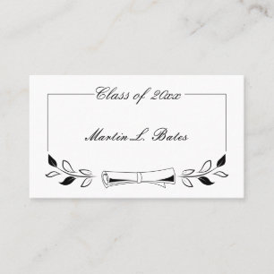 Tarjetas elegantes de nombres de graduados negros 