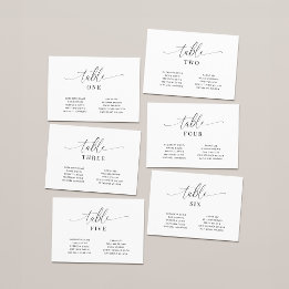 Tarjetas elegantes de número de mesa y carta de as