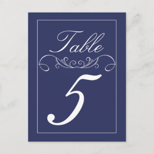 Tarjetas elegantes de números de tabla de Boda de