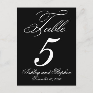 Tarjetas elegantes de números de tabla de Boda de 