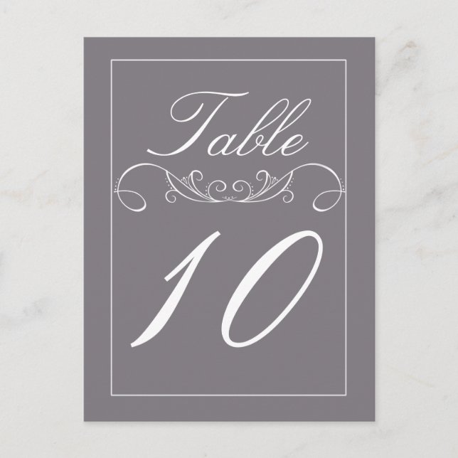 Tarjetas elegantes de números de tabla de Boda Swi (Anverso)