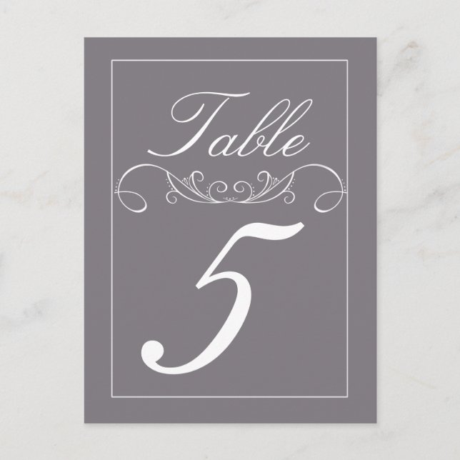 Tarjetas elegantes de números de tabla de Boda Swi (Anverso)