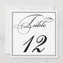 Tarjetas elegantes de números de tabla en blanco y