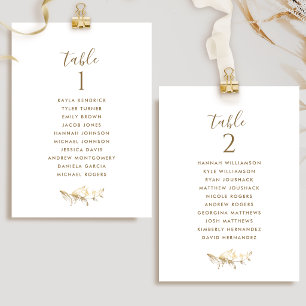 Tarjetas Elegantes de Plan de Asientos en Oro con