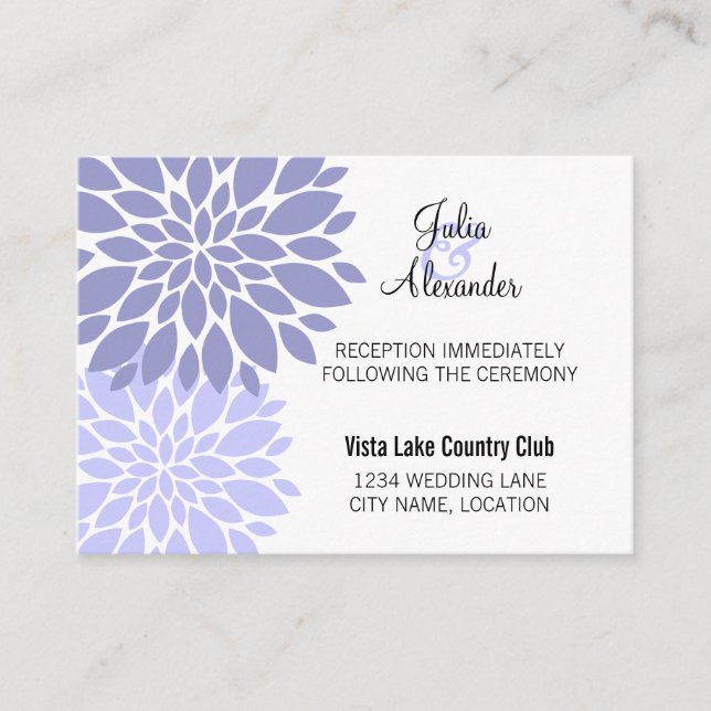 Tarjetas Elegantes de recepción de Lavanda Floral  (Anverso)