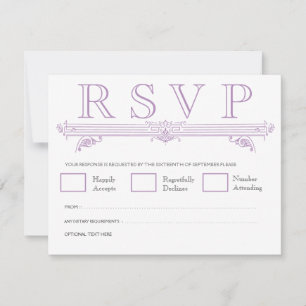 Tarjetas elegantes marroquíes violetas de RSVP del