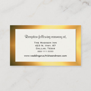Tarjetas elegantes para el recinto de la boda