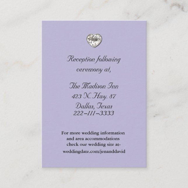 Tarjetas elegantes para el recinto de la boda (Anverso)
