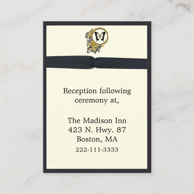 Tarjetas elegantes para el recinto de la boda (Anverso)