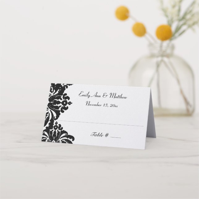 Tarjetas elegantes para la casa de damasco negro (Anverso)