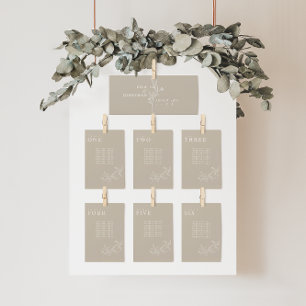 Tarjetas elegantes para la tabla de asientos Boda 