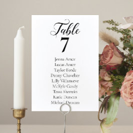 Tarjetas elegantes para la tabla de asientos Minim