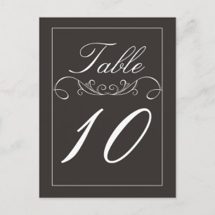 Tarjetas elegantes Swirl Black Boda Table Number