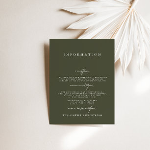 Tarjetas elegantes y modernas de Boda verde oscuro