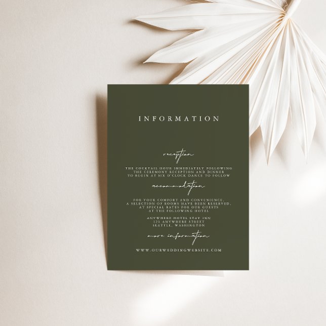 Tarjetas elegantes y modernas de Boda verde oscuro (Subido por el creador)