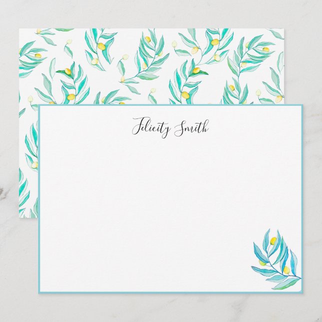 Tarjetas elegantes y modernas de limón botánico (Anverso / Reverso)