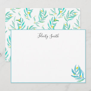 Tarjetas elegantes y modernas de limón botánico