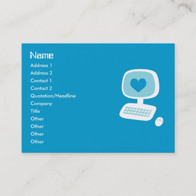 Tarjetas empresariales de Computer Heart (Anverso)