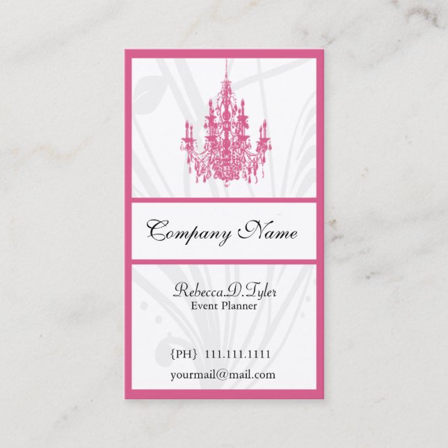 tarjetas empresariales de Moda rosa (Anverso)
