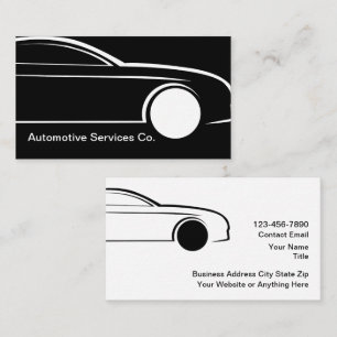 Tarjetas Empresariales Mínimas Tema Automotriz Coo