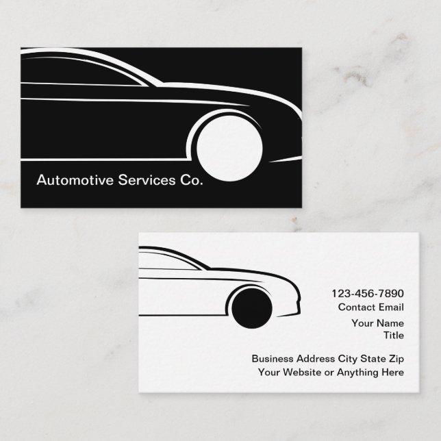 Tarjetas Empresariales Mínimas Tema Automotriz Coo (Anverso / Reverso)