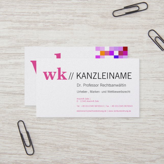 Tarjetas empresariales modernas de estilo rosa (Anverso/Reverso In Situ)