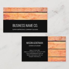 Tarjetas empresariales modernas: panel de madera n