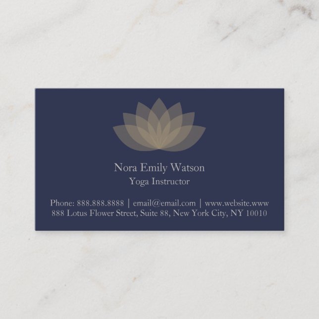 Tarjetas empresariales simples de Lotus Flower Blu (Anverso)