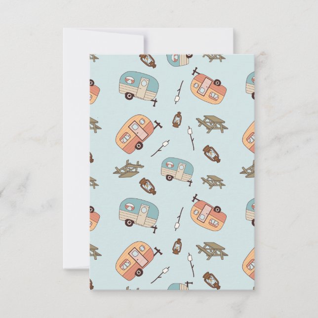 Tarjetas en blanco de campista retro (Anverso)
