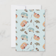 Tarjetas en blanco de campista retro