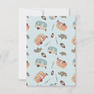 Tarjetas en blanco de campista retro