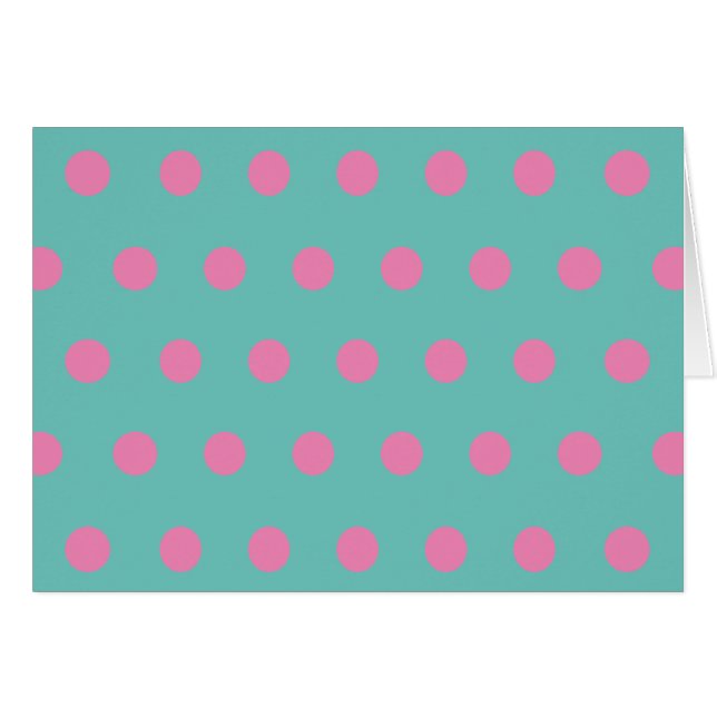 Tarjetas en Blanco de Lunares (Aqua y Rosa) (Anverso (Horizontal))
