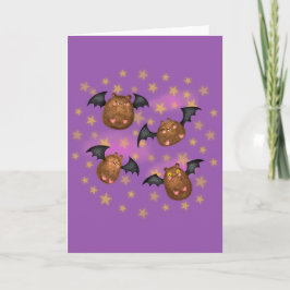 Tarjetas en blanco de murciélagos lindos y mimosos