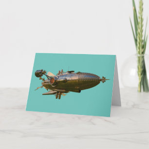 TARJETAS EN BLANCO DE ZEPPELIN BLIMP STEAMPUNK