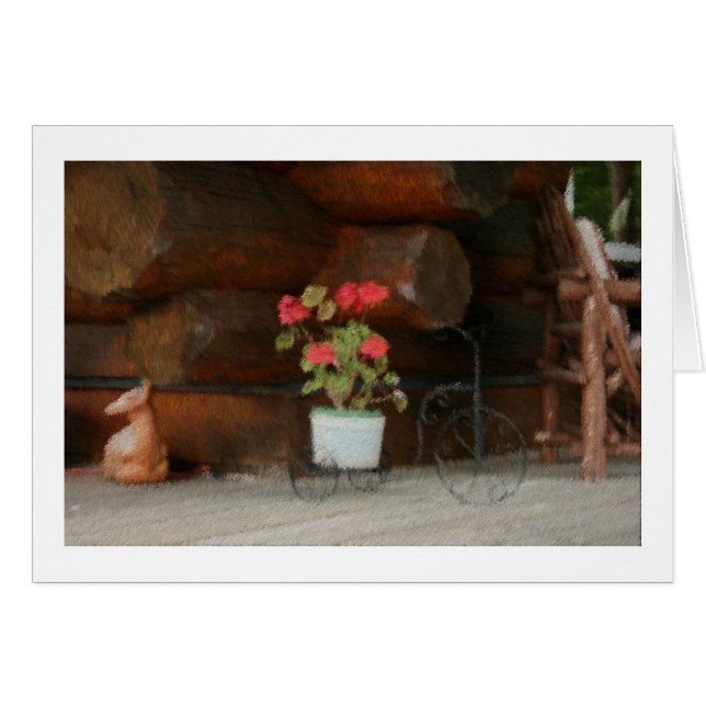 Tarjetas en blanco del geranio (Anverso (Horizontal))