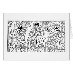 Tarjetas EN BLANCO galopantes de los caballeros