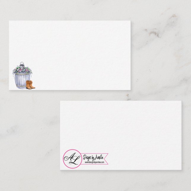 Tarjetas en blanco para el campo de verano Boda rú (Anverso / Reverso)