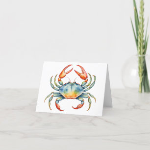 Tarjetas en Blanco por Dentro Cangrejo de Acuarela
